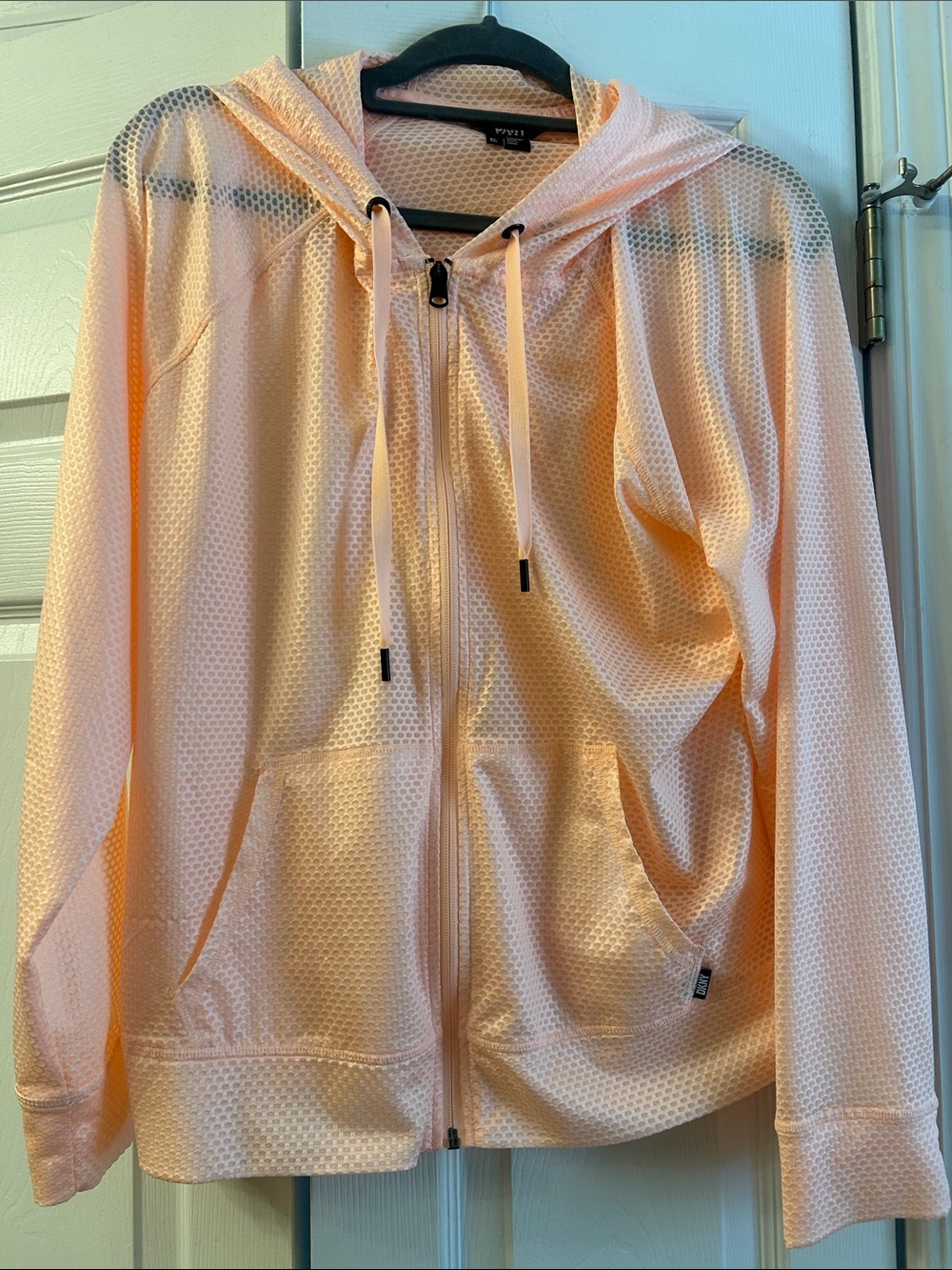 Forever 21 Light Peach Mesh Zip Hoodie